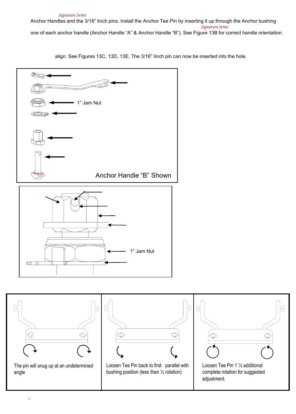 Fig. 13b, Anchor handle “b” shown | Reese 30845 25K ELITE SERIES GOOSENECK User Manual | Page 7 / 14