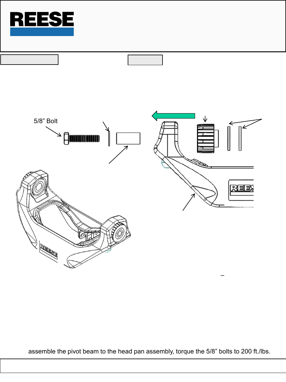 Reese 58515 REPLACEMENT PART - FIFTH WHEEL User Manual | 1 page