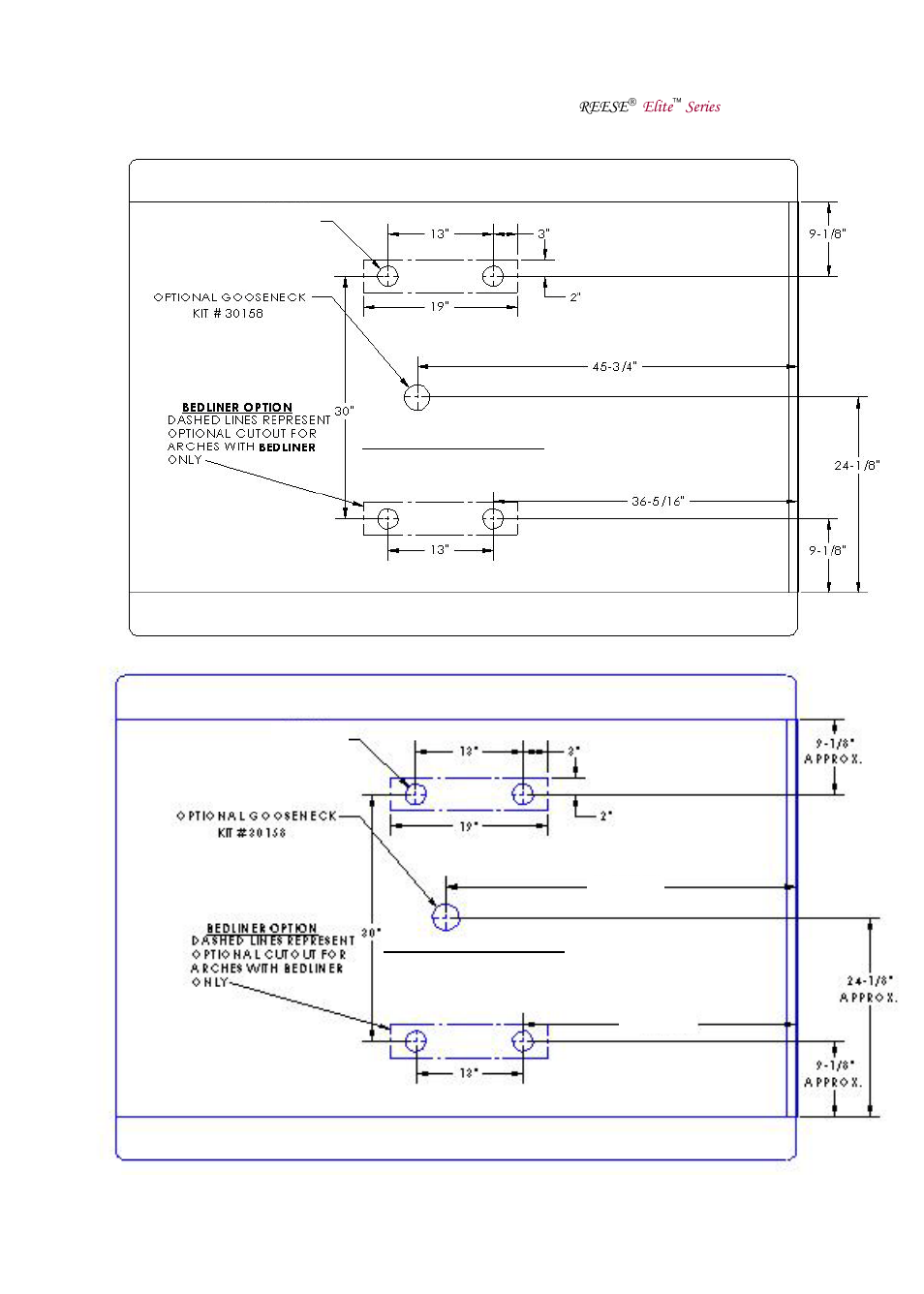 Slide number 31, Base del vehículo puerta trasera, Puerta trasera base del vehículo | Reese 30868 RAIL KIT User Manual | Page 31 / 33