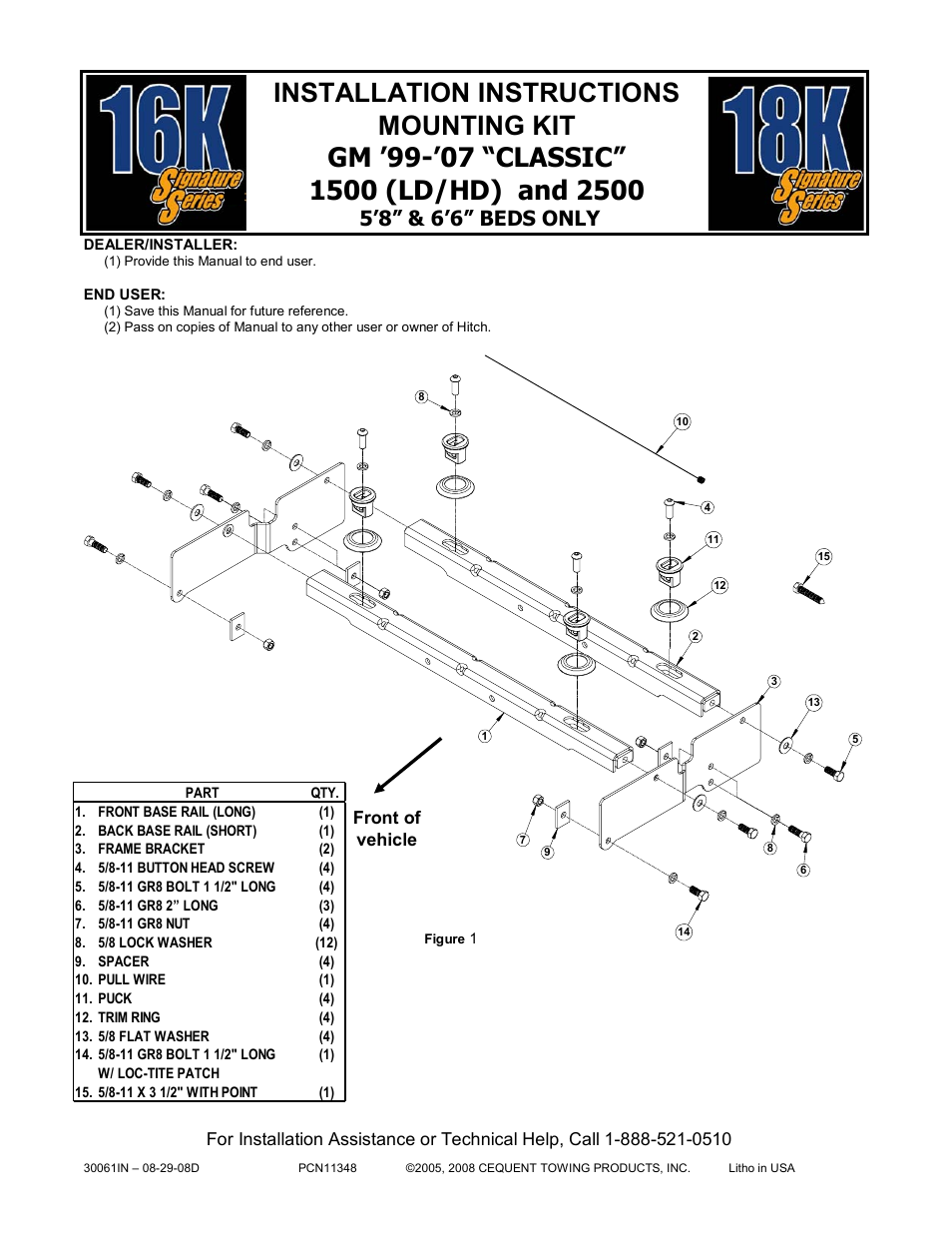 Reese 30061 RAIL KIT User Manual | 10 pages