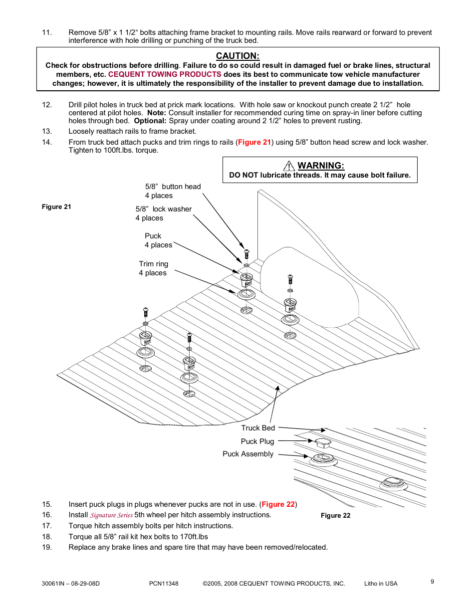 Reese 30061 RAIL KIT User Manual | Page 9 / 10