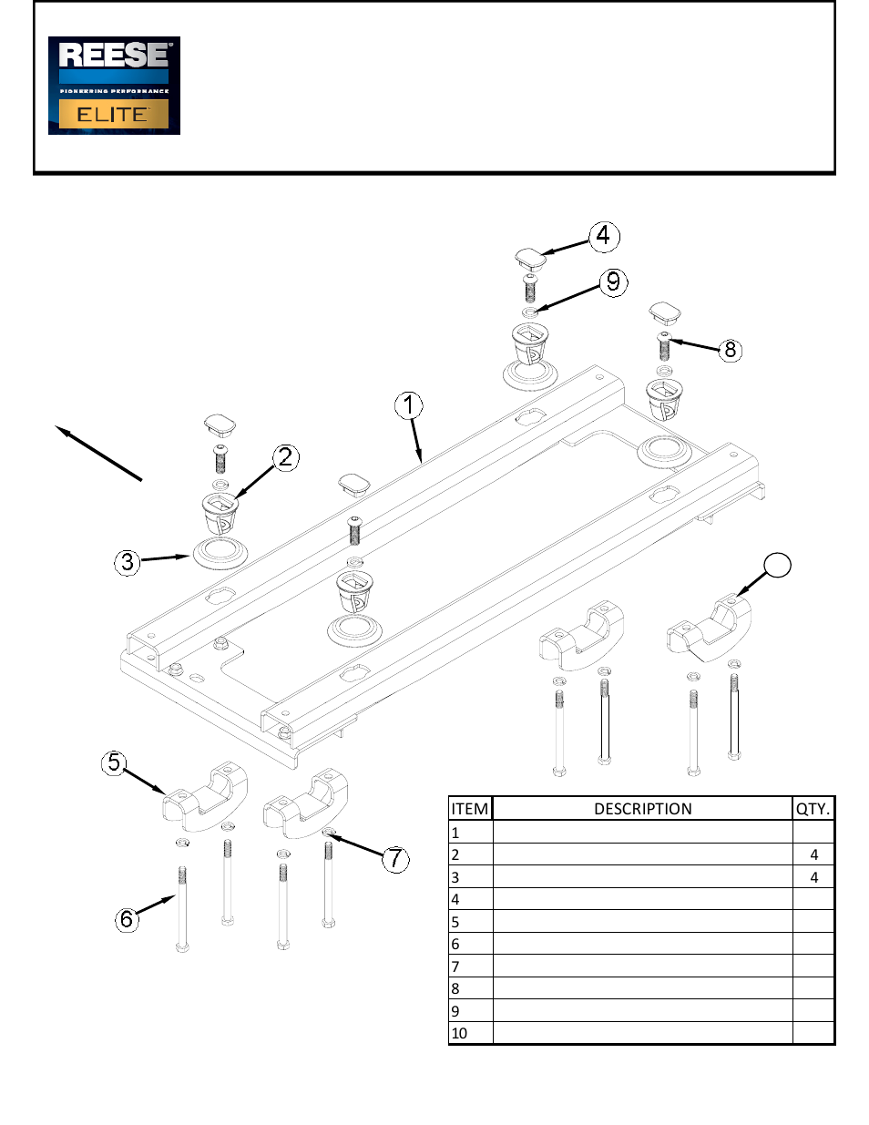 Reese 30852 RAIL KIT User Manual | 10 pages