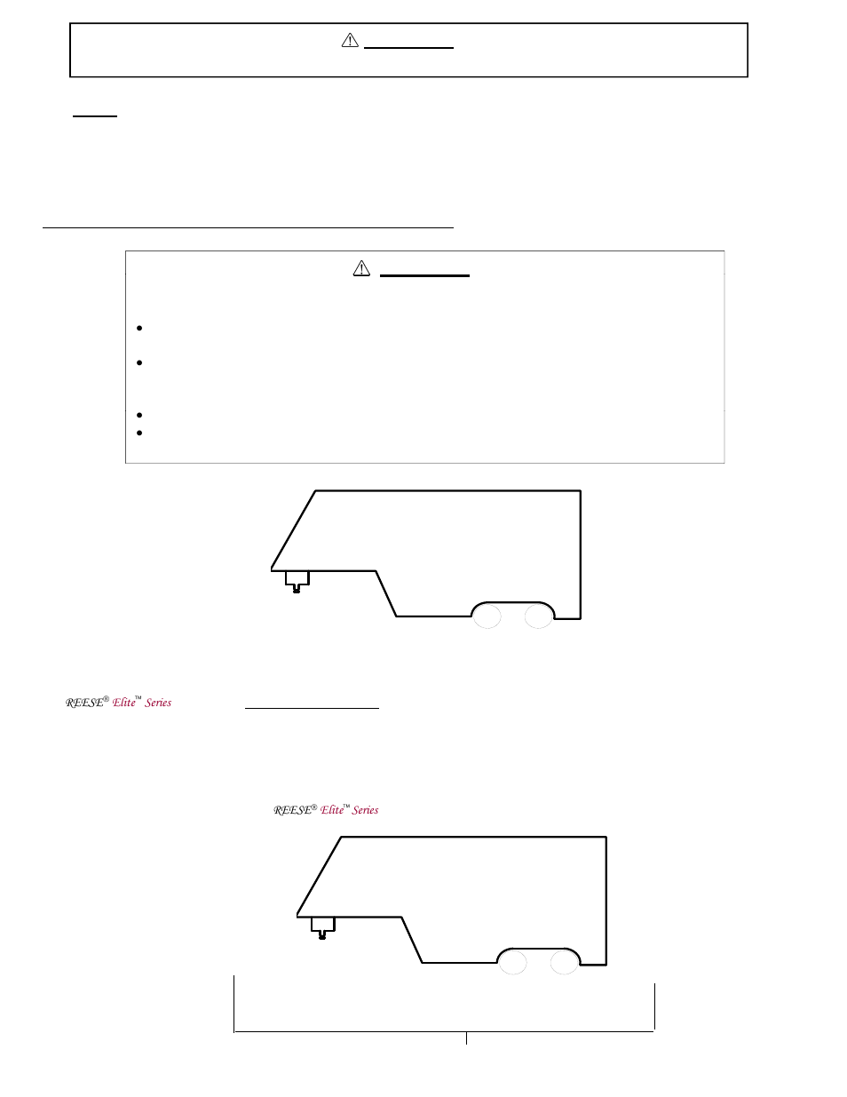 Warning | Reese 30852 RAIL KIT User Manual | Page 2 / 10