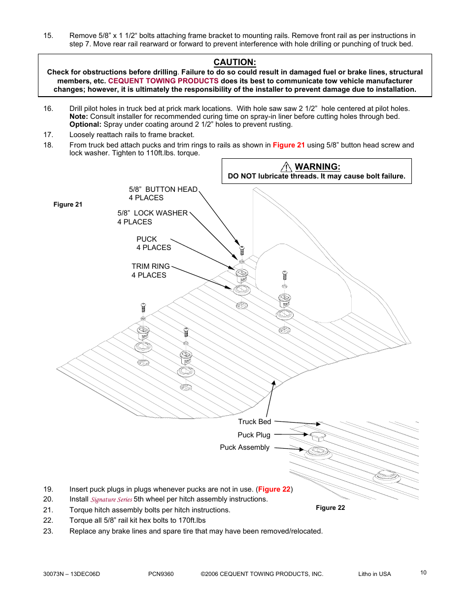 Reese 30073 RAIL KIT User Manual | Page 10 / 11
