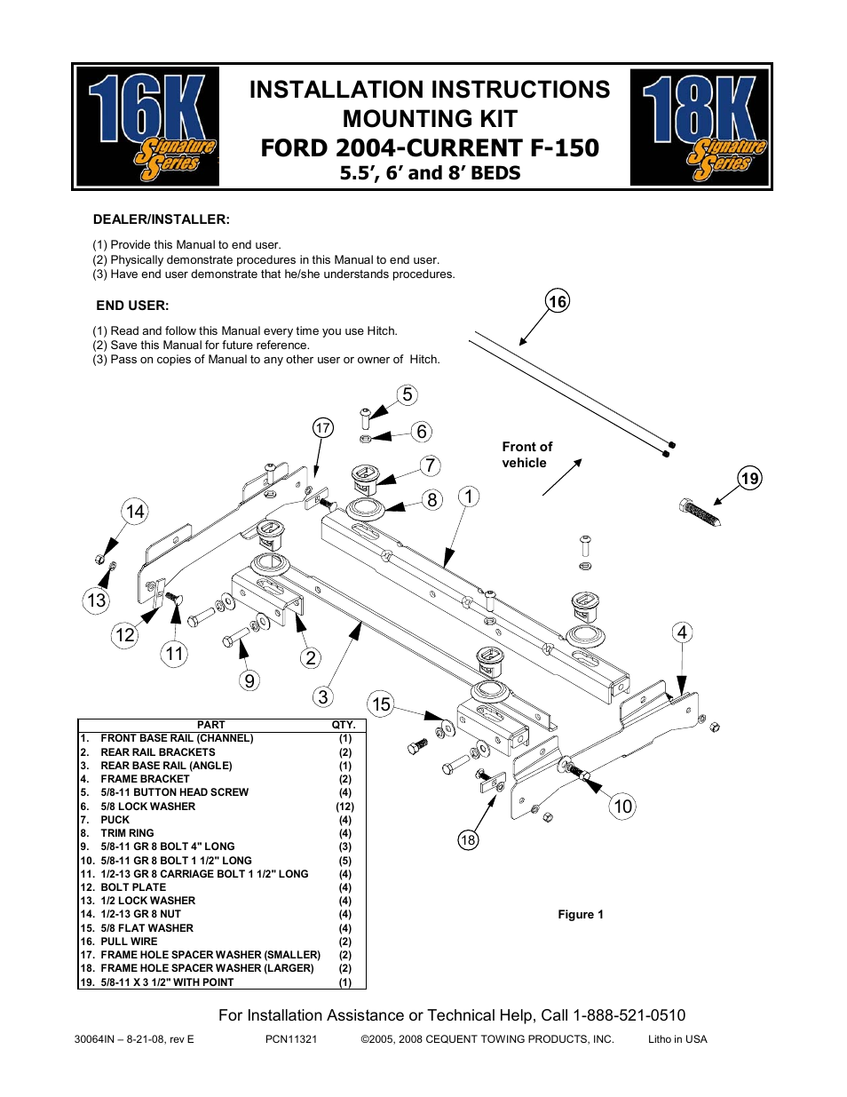 Reese 30064 RAIL KIT User Manual | 11 pages
