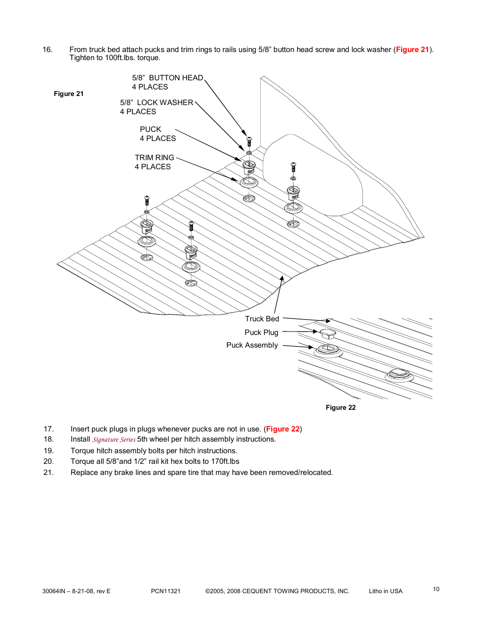 Reese 30064 RAIL KIT User Manual | Page 10 / 11