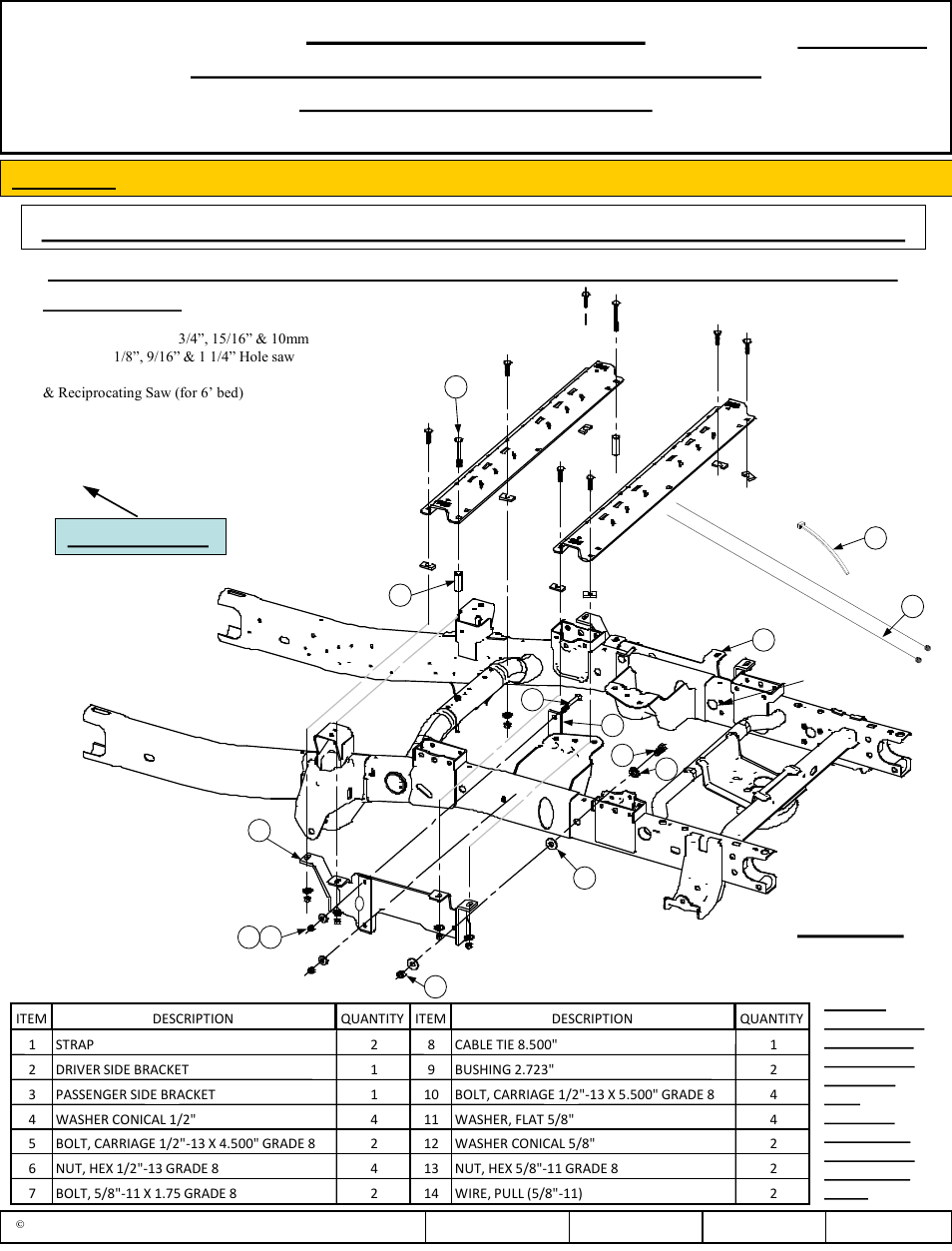 Reese 56010 OUTBOARD CUSTOM QUICK INSTALL KIT User Manual | 12 pages