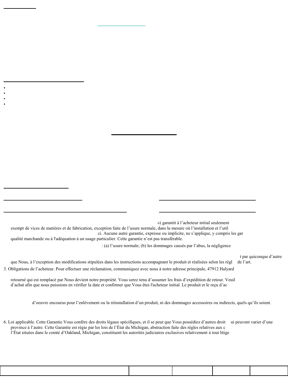 Remarques, Responsabilités du propriétaire | Reese 56009 OUTBOARD CUSTOM QUICK INSTALL KIT User Manual | Page 12 / 12