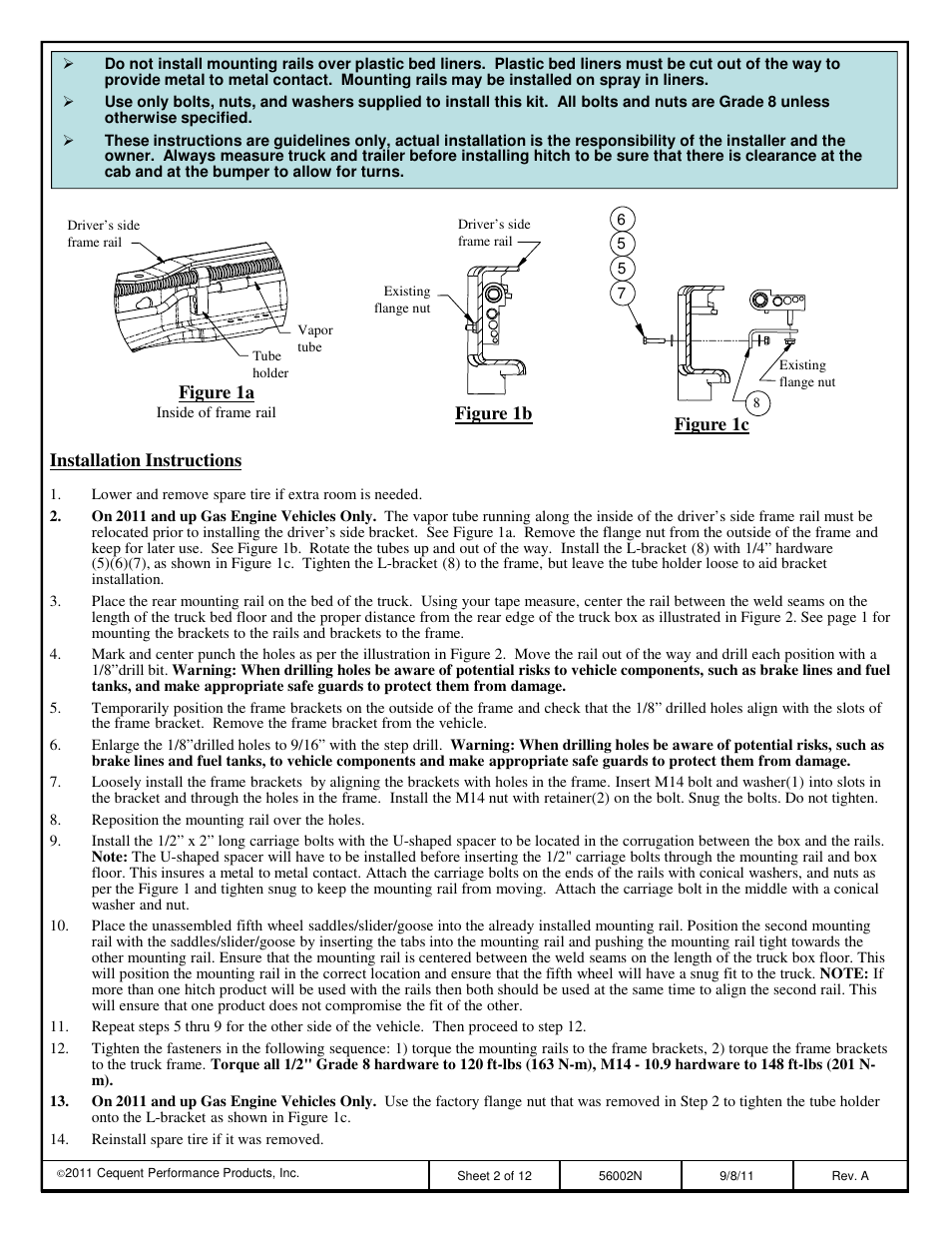 Reese 56002 OUTBOARD CUSTOM QUICK INSTALL KIT User Manual | Page 2 / 12