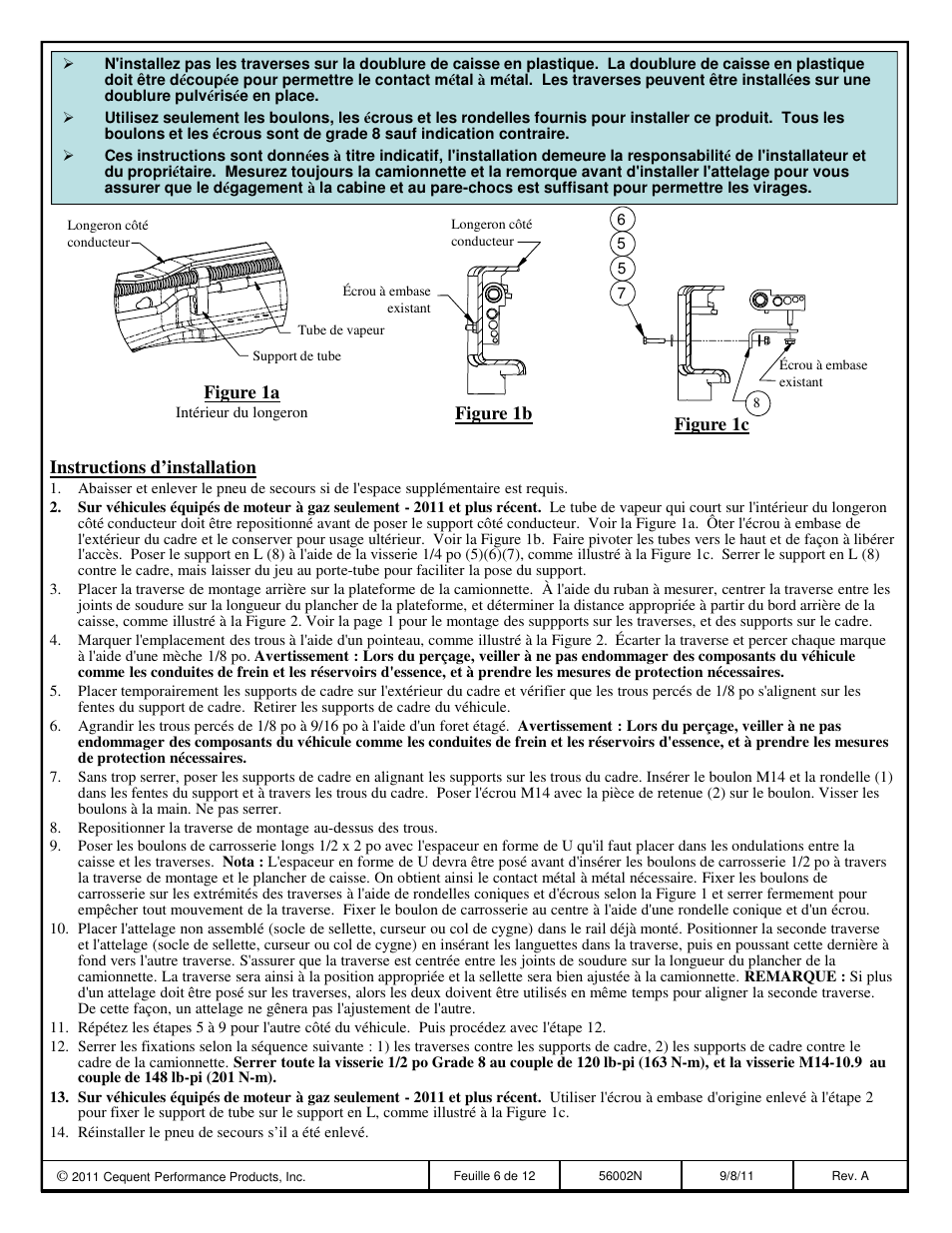Reese 56002 OUTBOARD CUSTOM QUICK INSTALL KIT User Manual | Page 6 / 12