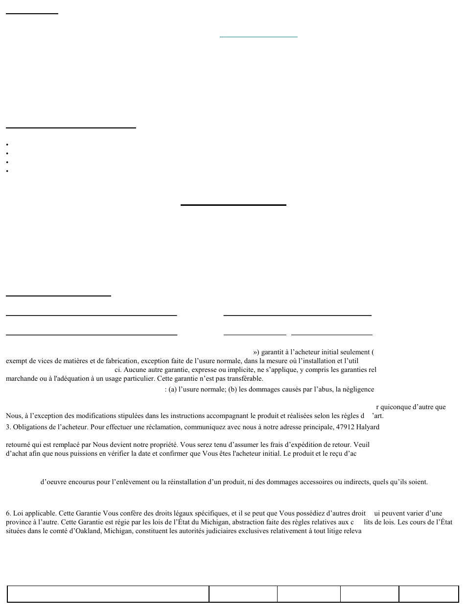 Remarques, Responsabilités du propriétaire | Reese 56005 OUTBOARD CUSTOM QUICK INSTALL KIT User Manual | Page 15 / 15