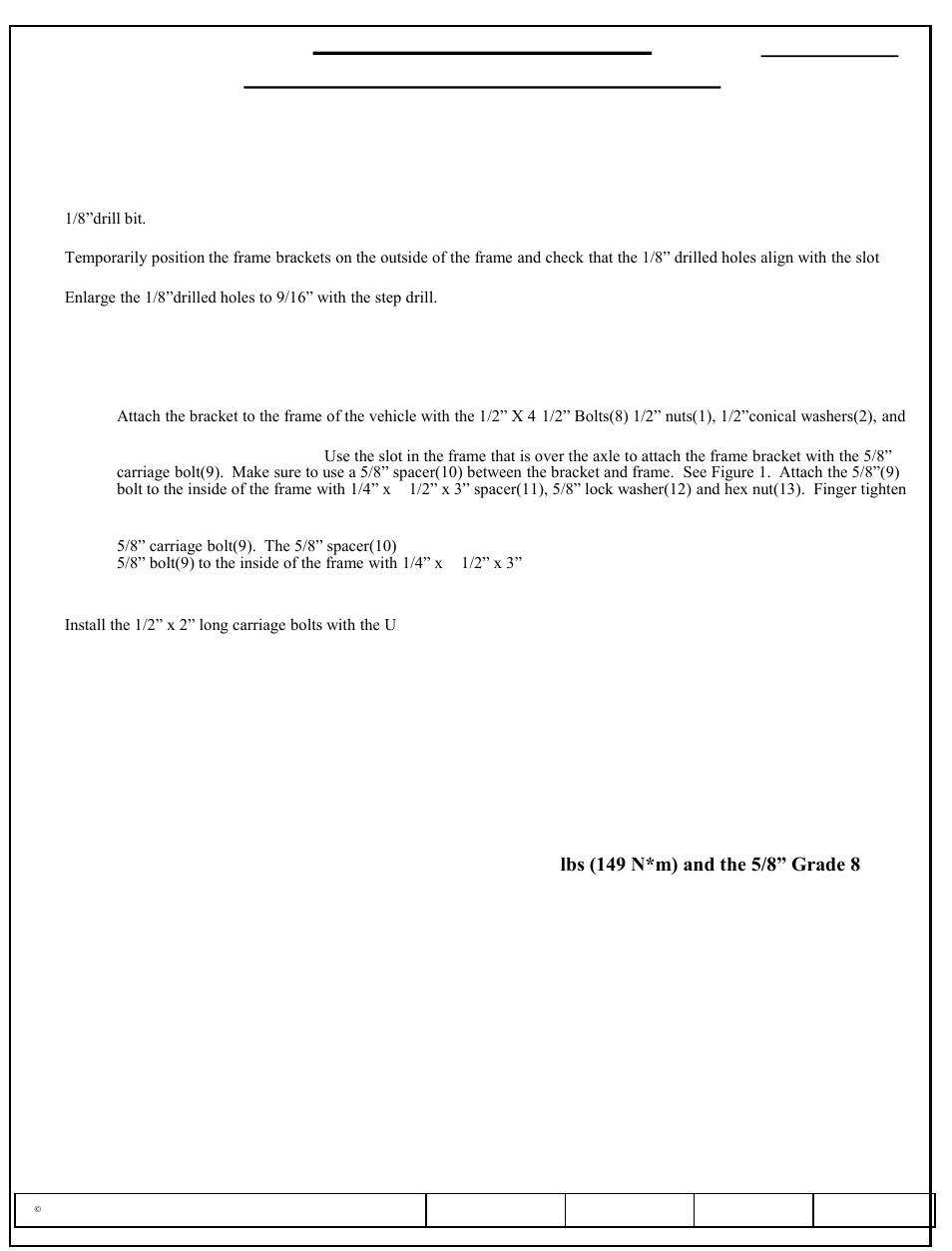 Installation, Instructions, Part numbers | Reese 56005 OUTBOARD CUSTOM QUICK INSTALL KIT User Manual | Page 3 / 15