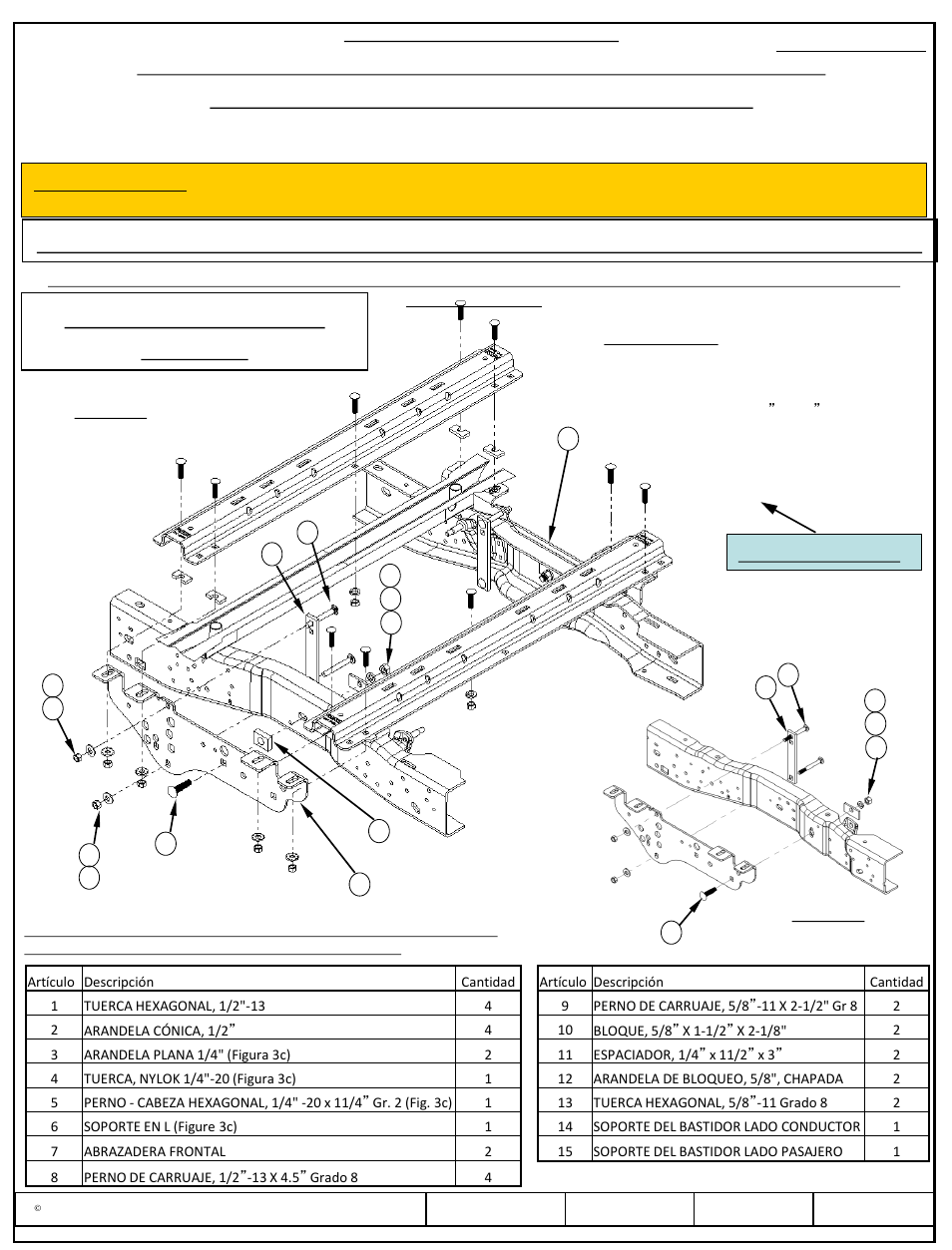 Instalación de 10 pernos | Reese 56005 OUTBOARD CUSTOM QUICK INSTALL KIT User Manual | Page 6 / 15
