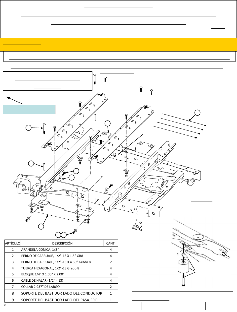 Instalación de 10 pernos, Figura 1, Figura 2 | Número de parte | Reese 56006 OUTBOARD CUSTOM QUICK INSTALL KIT User Manual | Page 5 / 12