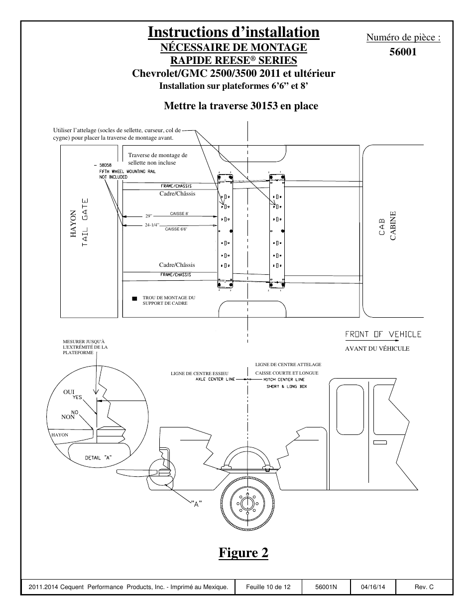 Instructions d’installation, Figure 2, Nécessaire de montage rapide reese | Reese 56001 OUTBOARD CUSTOM QUICK INSTALL KIT User Manual | Page 10 / 12