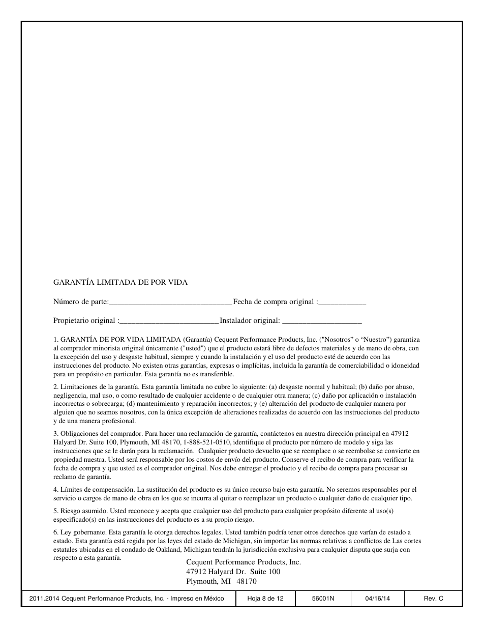 Reese 56001 OUTBOARD CUSTOM QUICK INSTALL KIT User Manual | Page 8 / 12