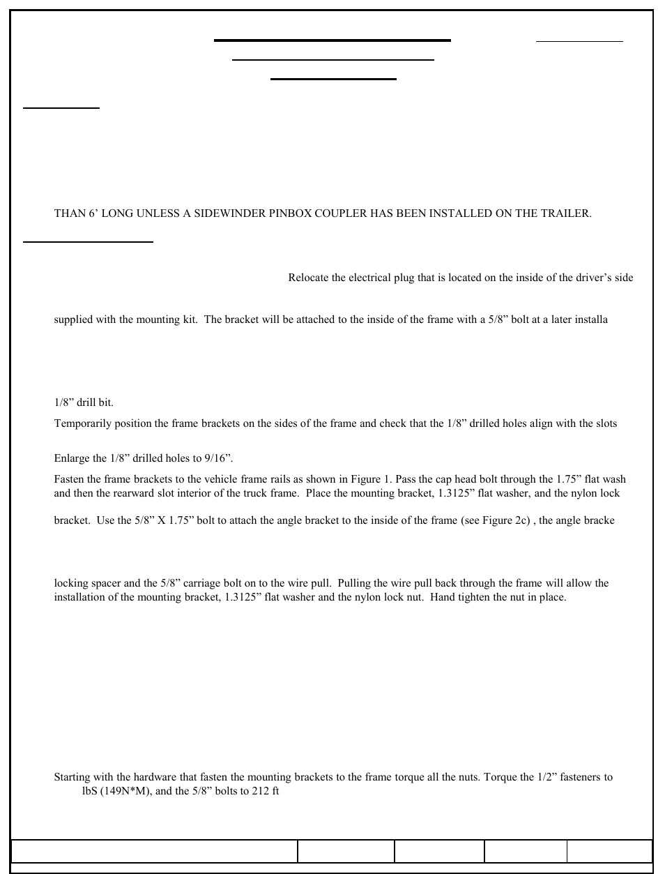 Installation, Instructions, Part numbers | Reese 56004 OUTBOARD CUSTOM QUICK INSTALL KIT User Manual | Page 2 / 12