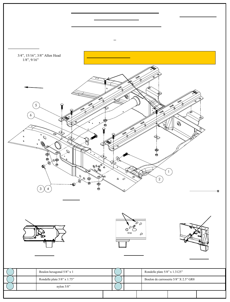 Instructions, D'installation, Nécessaire de montage rapide sur mesure | Numéro de pièce | Reese 56004 OUTBOARD CUSTOM QUICK INSTALL KIT User Manual | Page 9 / 12