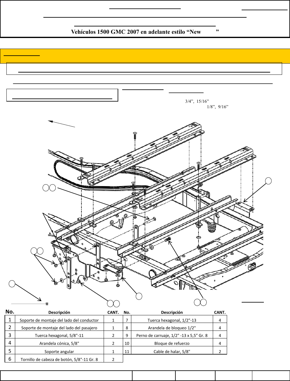 Instalación de 10 pernos, Figura 5 | Reese 56007 OUTBOARD CUSTOM QUICK INSTALL KIT User Manual | Page 19 / 21