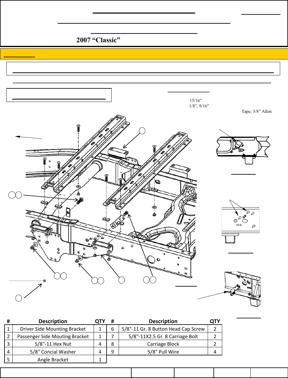 Installation, Instructions, 10 bolt installation | Reese | Reese 56007 OUTBOARD CUSTOM QUICK INSTALL KIT User Manual | Page 3 / 21