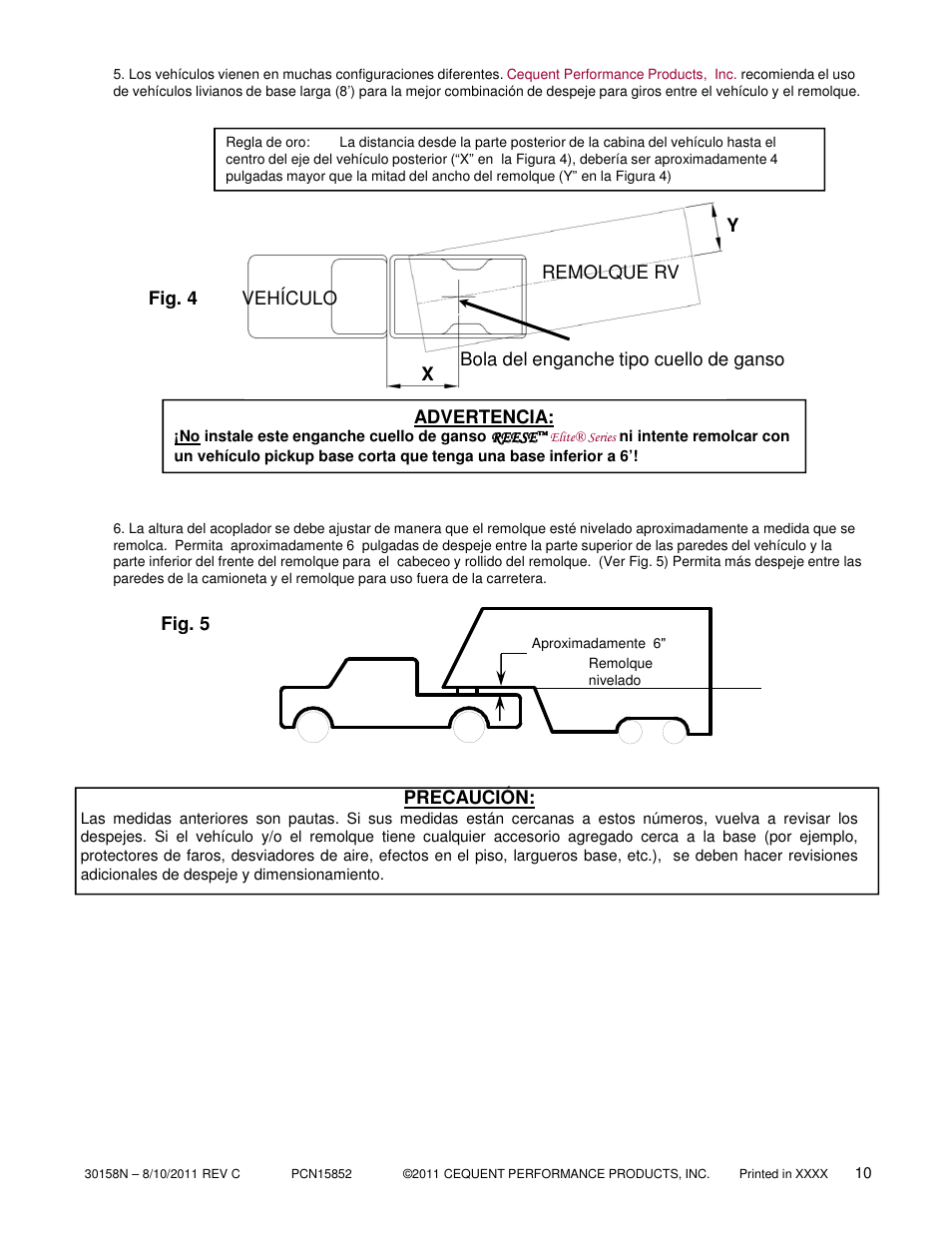 Reese 30158 ELITE UNDER-BED GOOSENECK HEAD User Manual | Page 10 / 21