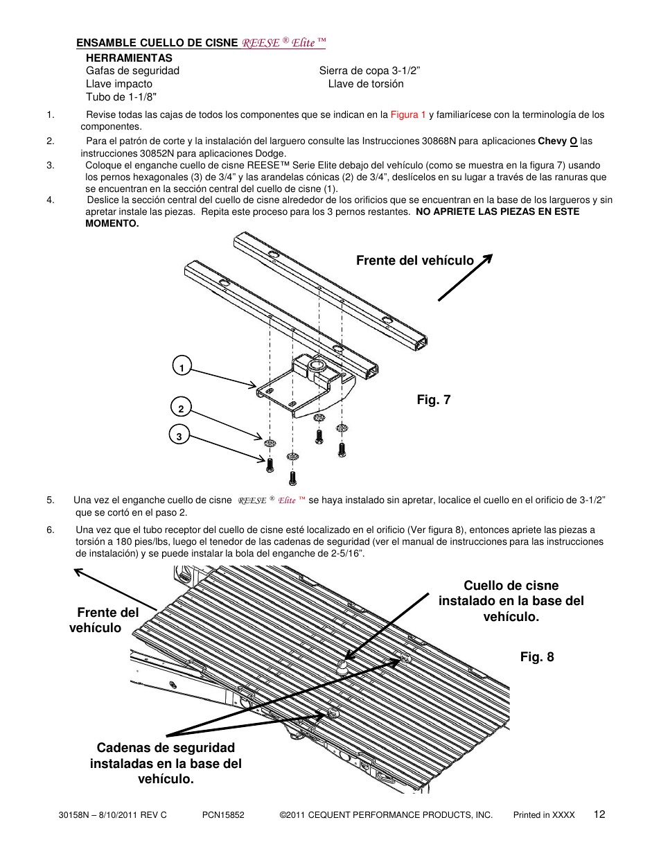 Reese 30158 ELITE UNDER-BED GOOSENECK HEAD User Manual | Page 12 / 21