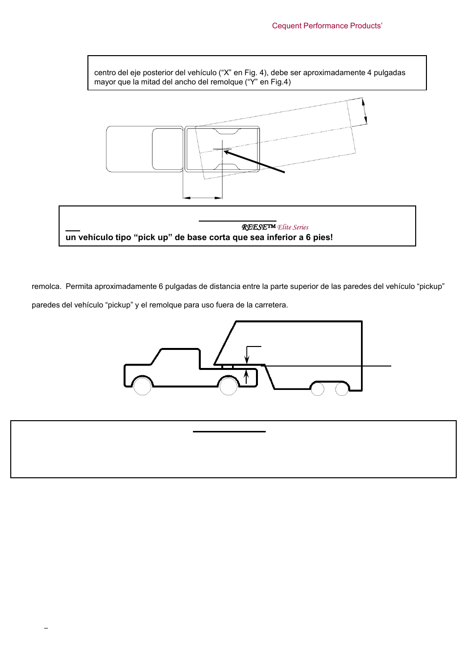 Fig. 4, Advertencia, Fig. 5 precaución | Reese 30138 ELITE UNDER-BED GOOSENECK HEAD User Manual | Page 19 / 24