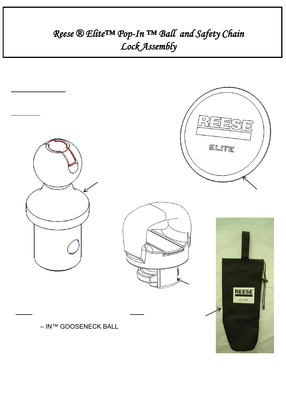 Reese 30140 ELITE UNDER-BED GOOSENECK ACCESSORIES KIT User Manual | 12 pages