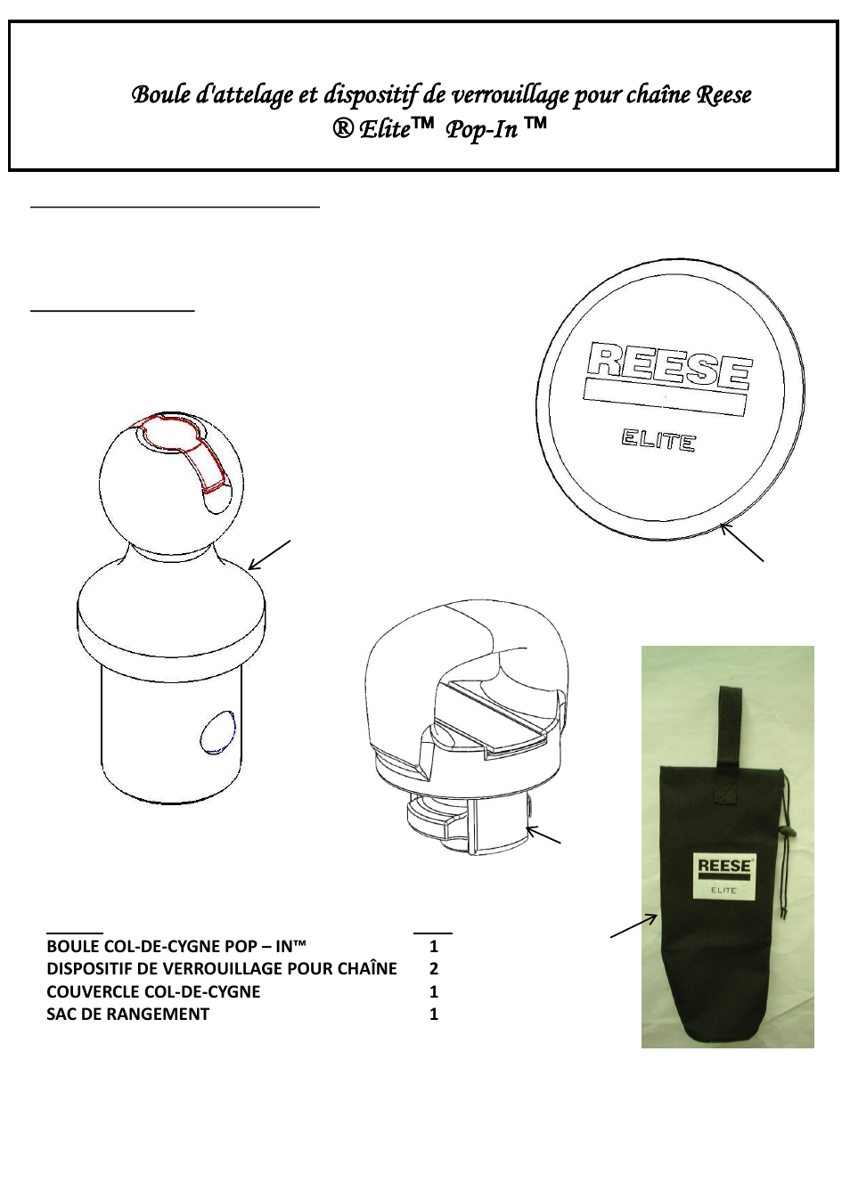 Instructions de montage | Reese 30140 ELITE UNDER-BED GOOSENECK ACCESSORIES KIT User Manual | Page 5 / 12