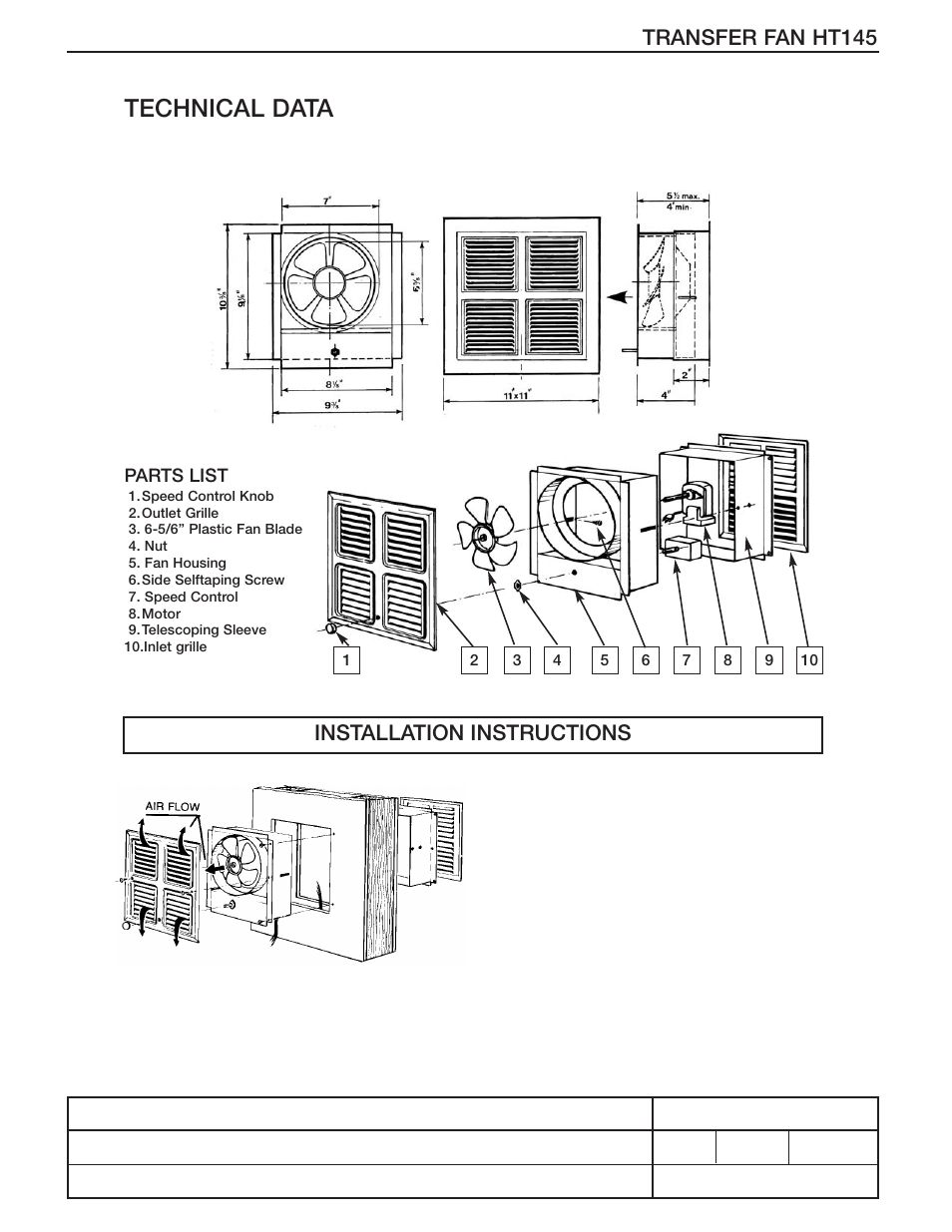 Reversomatic HT 145 (Room to Room) User Manual | 1 page