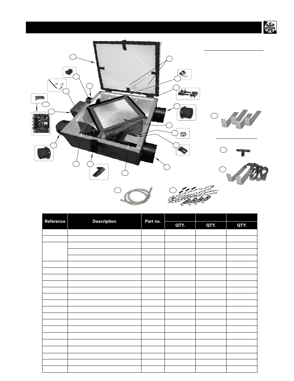 Parts list, Project condo unit, Rhrv-c100a | Rhrv-c100p, Rerv-c100 | Reversomatic Economy Series User Manual | Page 4 / 16