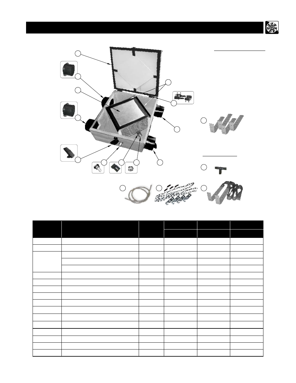 Parts list, Economy series, Rhrv-e100a | Rhrv-e100p, Rerv-e100 | Reversomatic Economy Series User Manual | Page 6 / 16