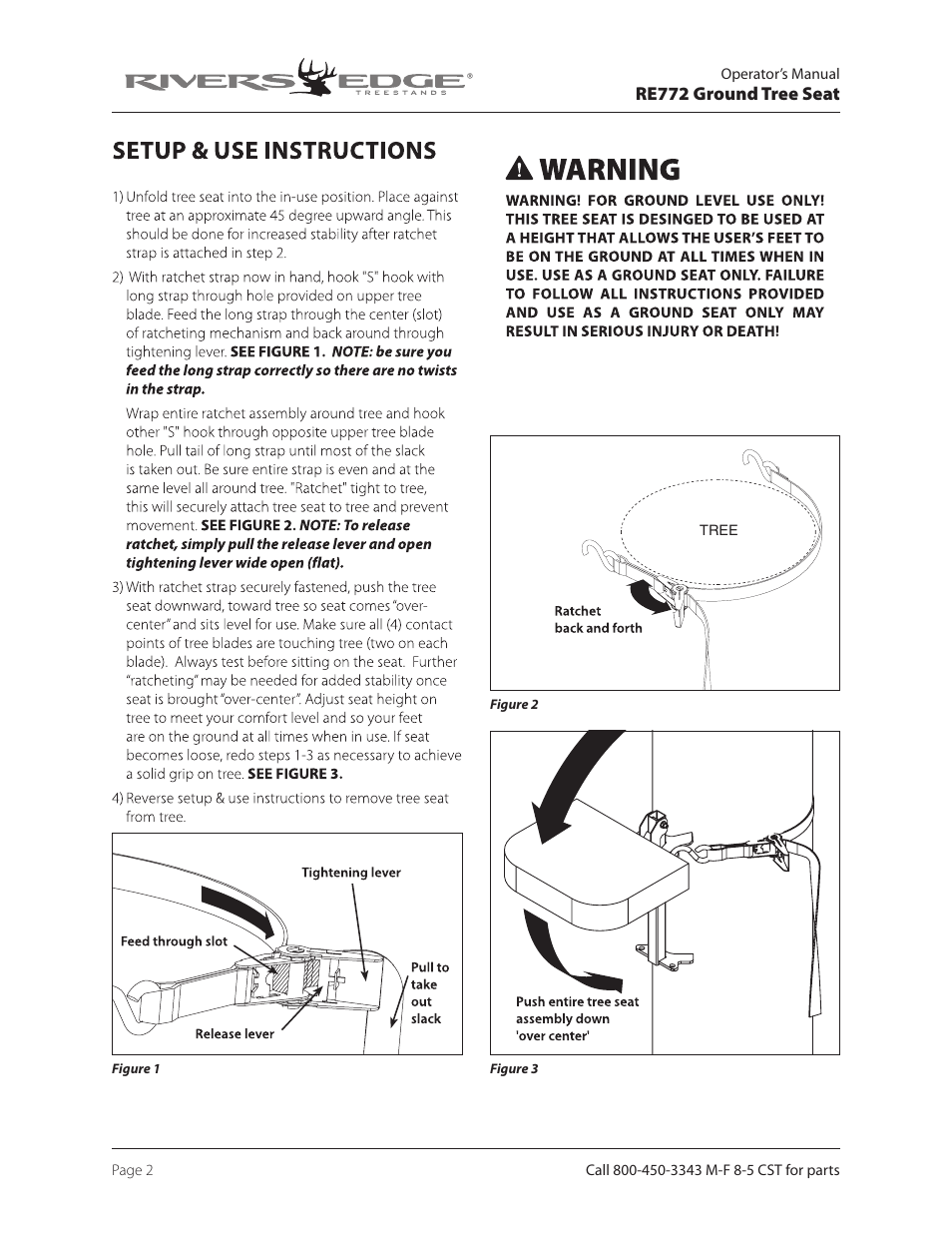 Rivers Edge RE772 STANDARD TREE SEAT User Manual | Page 2 / 4