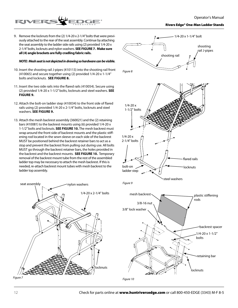 Rivers Edge RE627 Oasis User Manual | Page 12 / 40