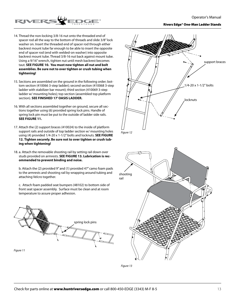 Rivers Edge RE627 Oasis User Manual | Page 13 / 40