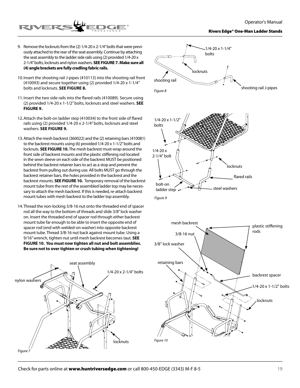 Rivers Edge RE627 Oasis User Manual | Page 19 / 40
