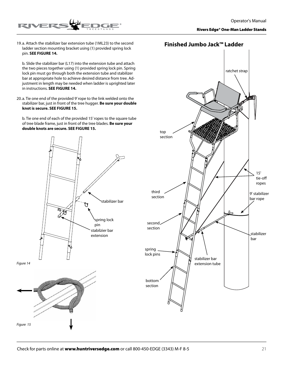 Finished jumbo jack™ ladder | Rivers Edge RE627 Oasis User Manual | Page 21 / 40