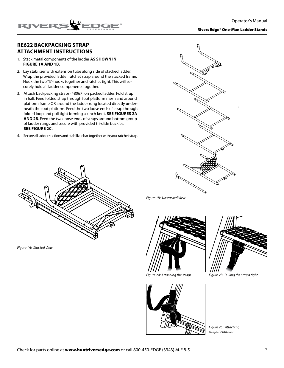 Re622 backpacking strap attachment instructions | Rivers Edge RE627 Oasis User Manual | Page 7 / 40