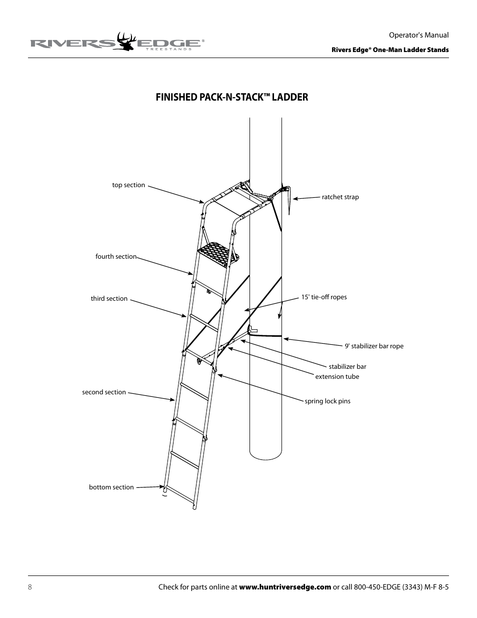 Finished pack-n-stack™ ladder | Rivers Edge RE627 Oasis User Manual | Page 8 / 40