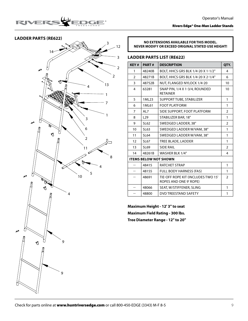 Rivers Edge RE627 Oasis User Manual | Page 9 / 40