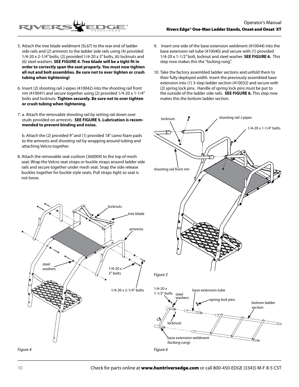Rivers Edge RE625 Onset User Manual | Page 10 / 20