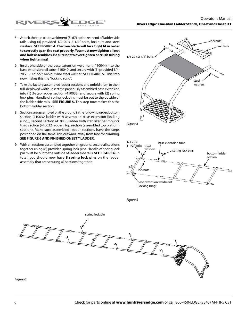 Rivers Edge RE625 Onset User Manual | Page 6 / 20