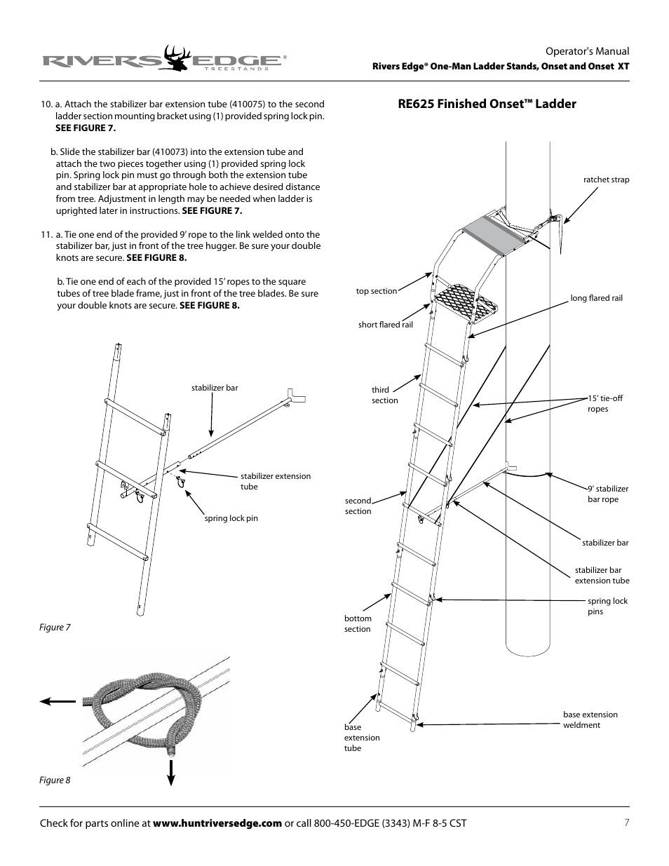Re625 finished onset™ ladder | Rivers Edge RE625 Onset User Manual | Page 7 / 20