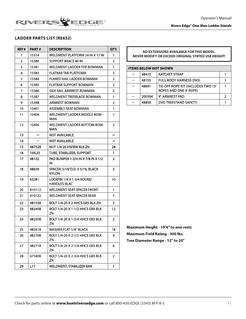 Rivers Edge RE635 BOWMAN User Manual | Page 11 / 16