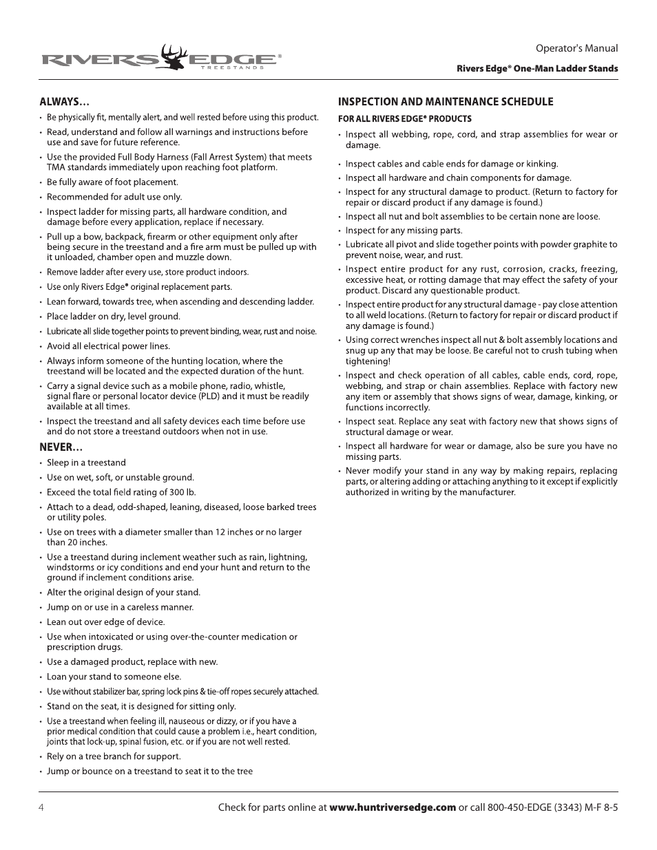 Rivers Edge RE635 BOWMAN User Manual | Page 4 / 16