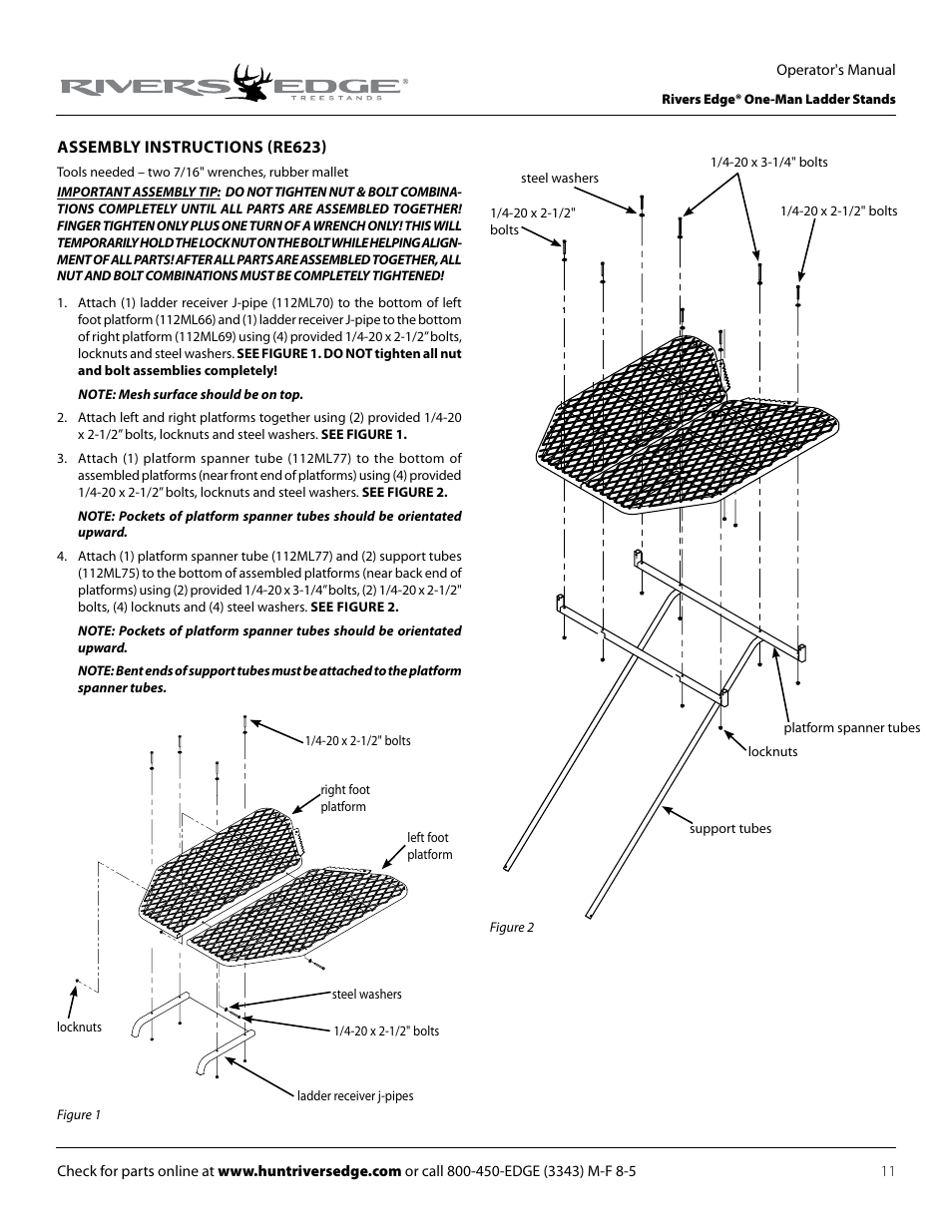 Rivers Edge RE607 22' Timbershot User Manual | Page 11 / 40