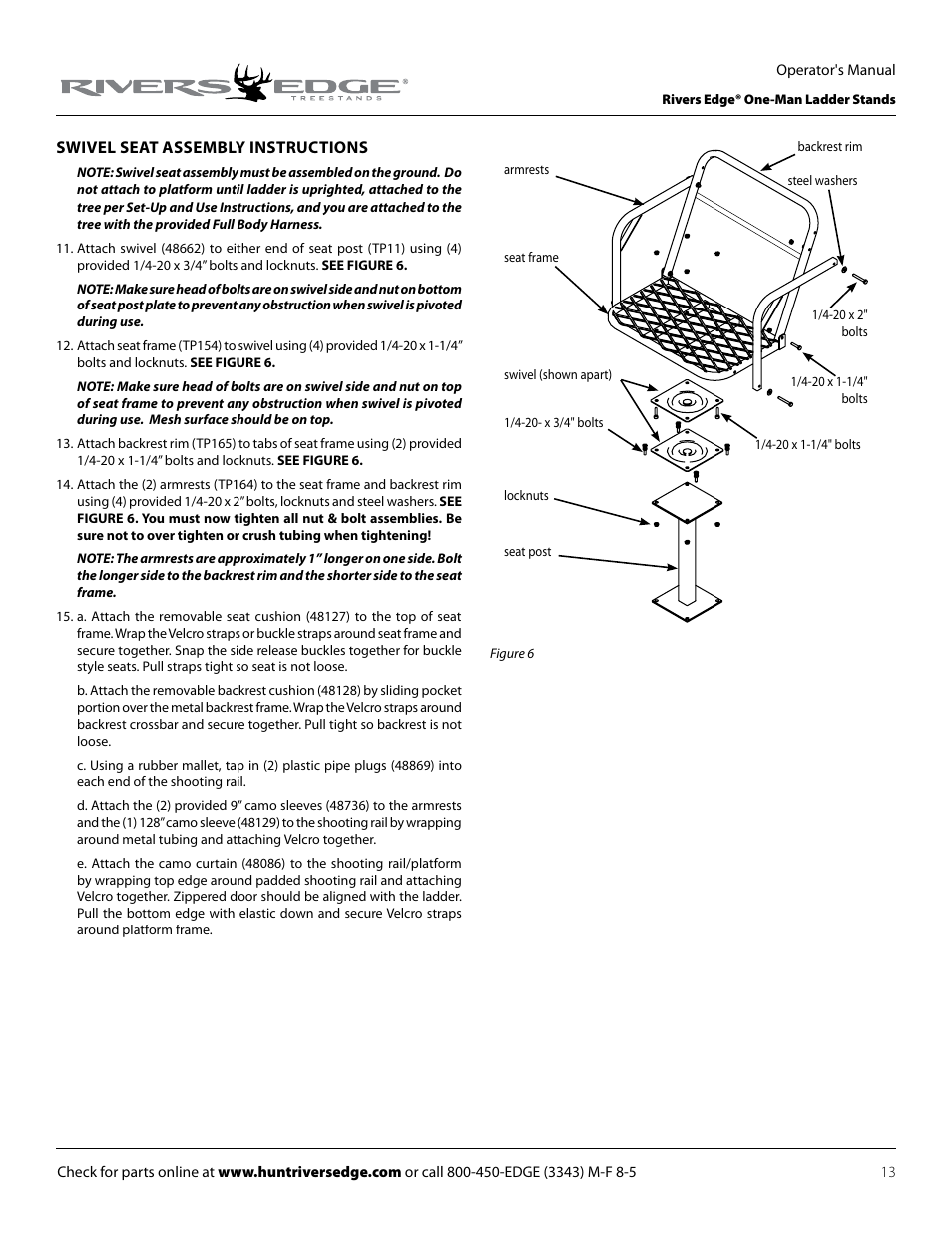 Rivers Edge RE607 22' Timbershot User Manual | Page 13 / 40