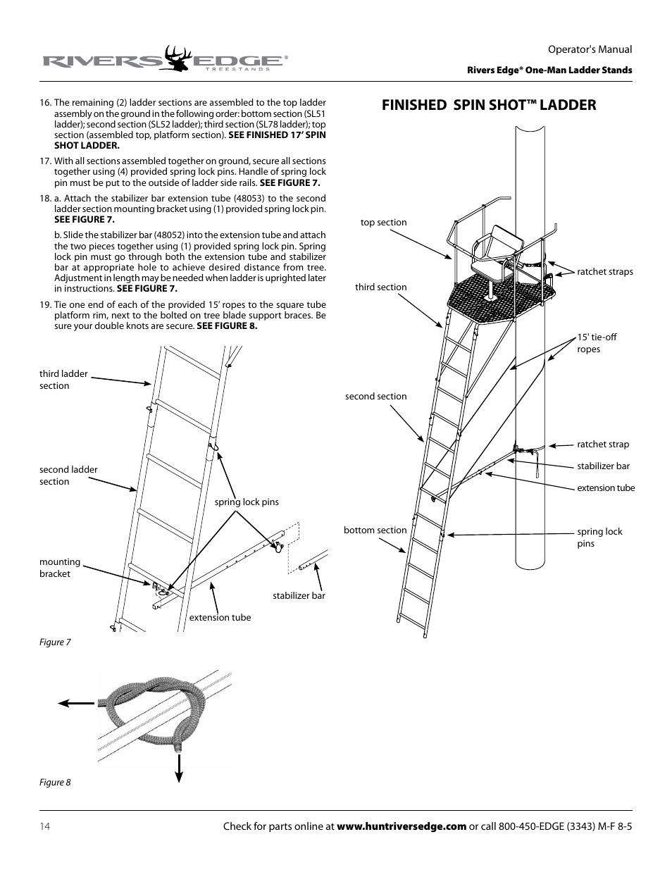 Finished spin shot™ ladder | Rivers Edge RE607 22' Timbershot User Manual | Page 14 / 40