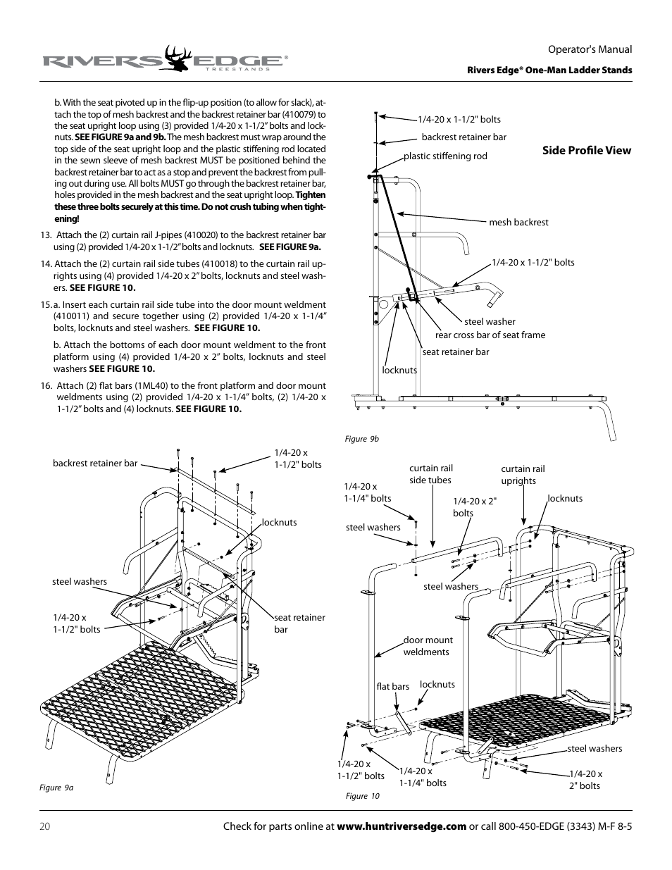 Rivers Edge RE607 22' Timbershot User Manual | Page 20 / 40