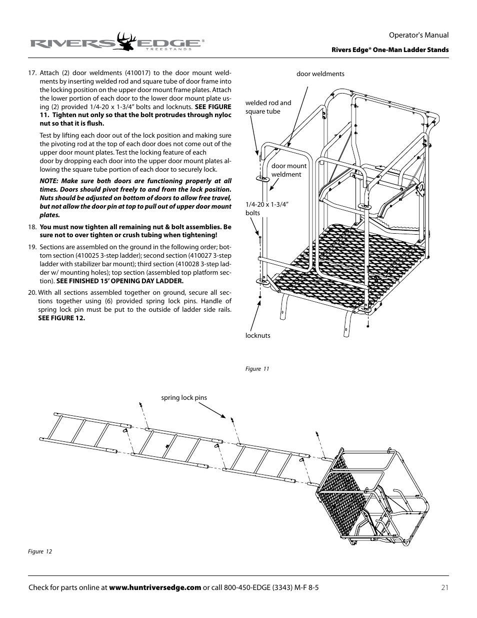 Rivers Edge RE607 22' Timbershot User Manual | Page 21 / 40